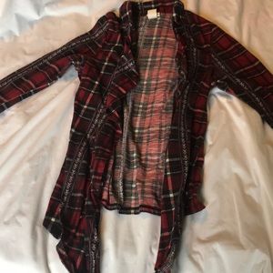 Flannel print top